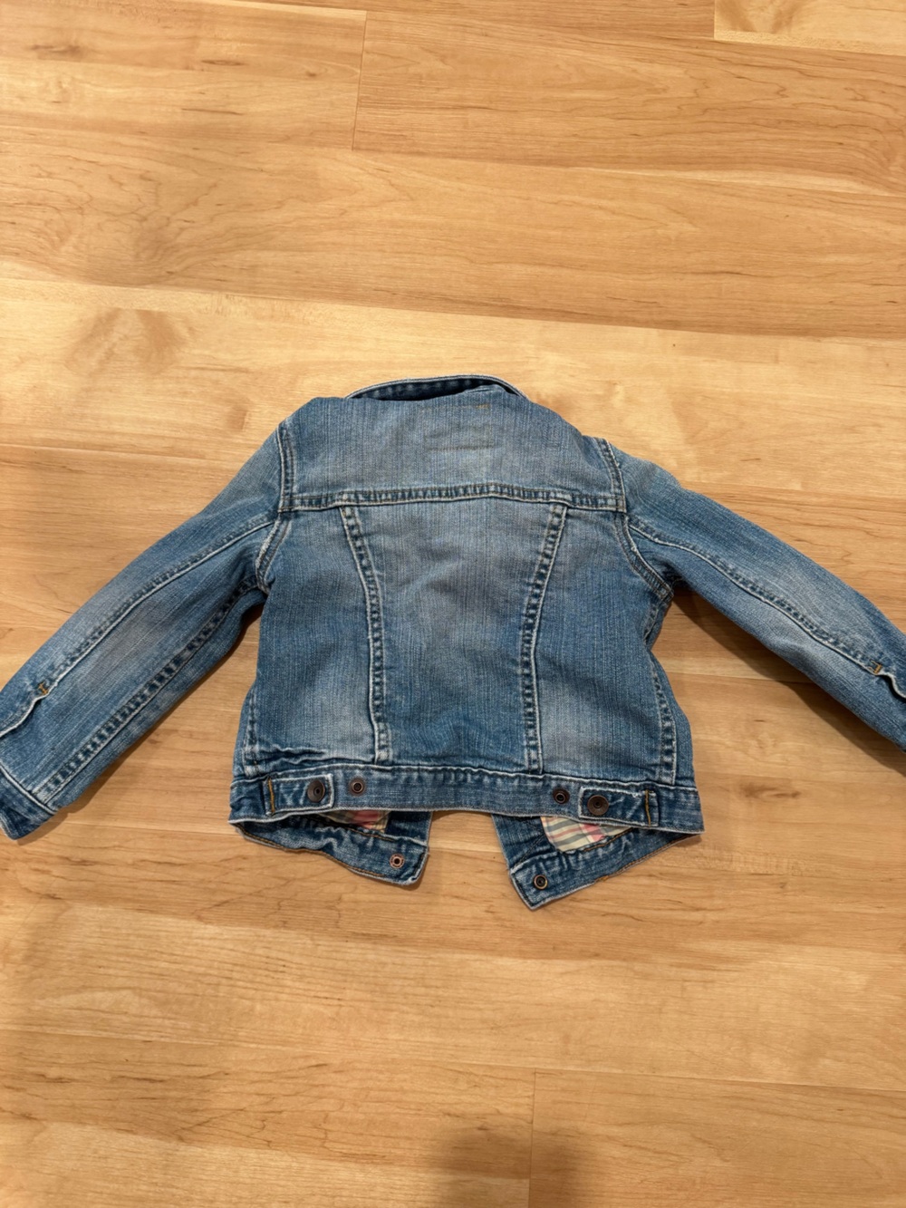 Polo Ralph Lauren Fine Denim Goods Denim Jacket with Plaid Lining Girl's Size 4 - Picture 2 of 11
